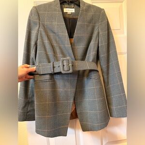 Calvin Klein Black and White Houndstooth Blazer